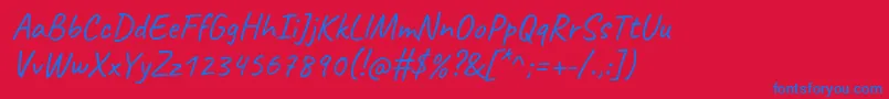 fuente CaveatRegular – Fuentes Azules Sobre Fondo Rojo