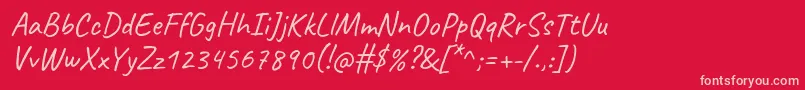 CaveatRegular Font – Pink Fonts on Red Background