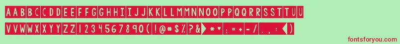 Kgdefyinggravity Font – Red Fonts on Green Background