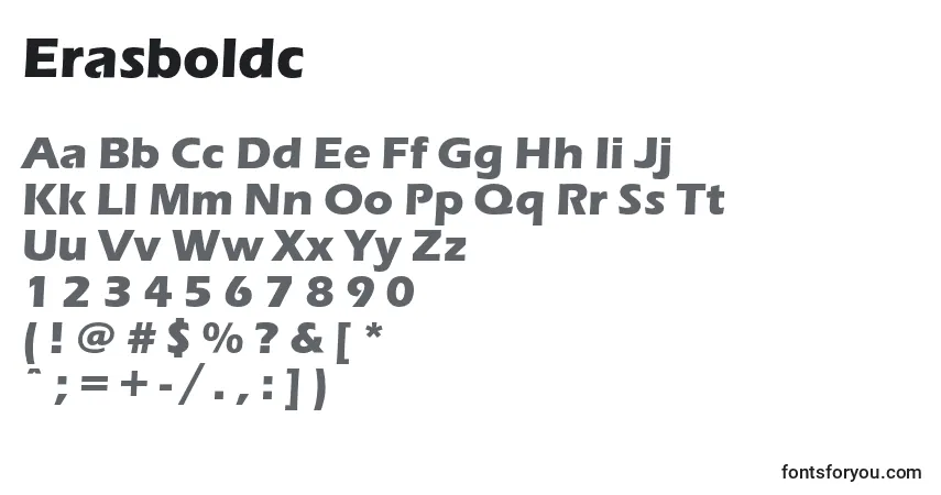 A fonte Erasboldc – alfabeto, números, caracteres especiais