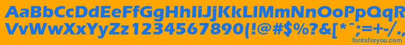 フォントErasboldc – オレンジの背景に青い文字