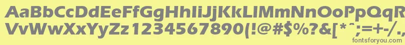 フォントErasboldc – 黄色の背景に灰色の文字