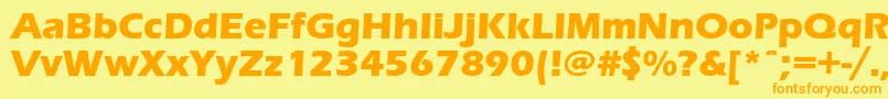 フォントErasboldc – オレンジの文字が黄色の背景にあります。