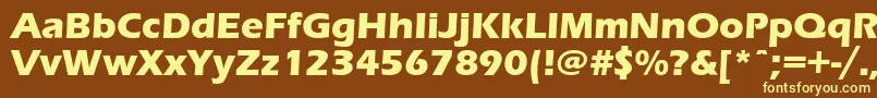 Erasboldc-fontti – keltaiset fontit ruskealla taustalla
