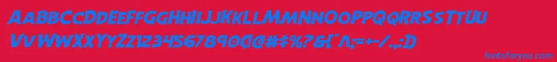 Horroweenexpandital Font – Blue Fonts on Red Background