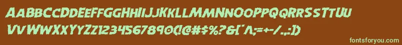 Horroweenexpandital Font – Green Fonts on Brown Background