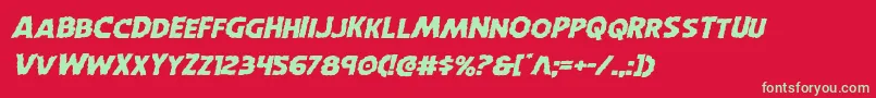 Horroweenexpandital Font – Green Fonts on Red Background