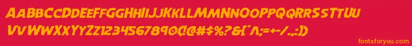 Horroweenexpandital Font – Orange Fonts on Red Background