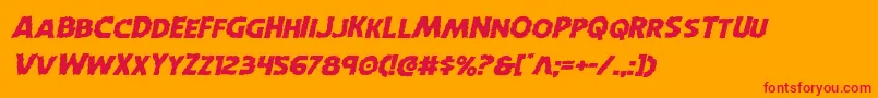 Horroweenexpandital Font – Red Fonts on Orange Background