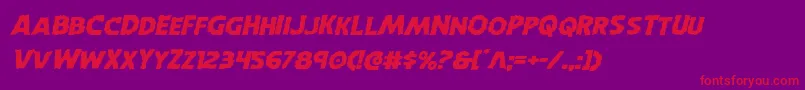 Horroweenexpandital Font – Red Fonts on Purple Background