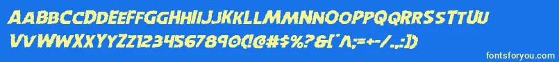 Horroweenexpandital Font – Yellow Fonts on Blue Background