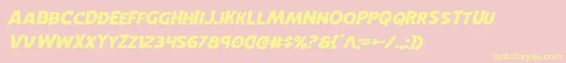 Horroweenexpandital Font – Yellow Fonts on Pink Background