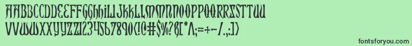 XiphosCondensed Font – Black Fonts on Green Background