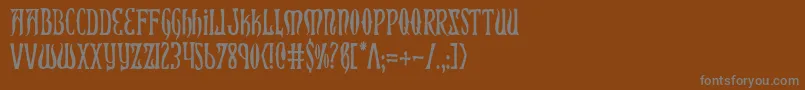 フォントXiphosCondensed – 茶色の背景に灰色の文字