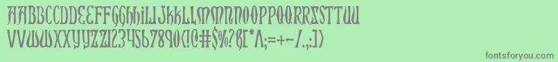 XiphosCondensed Font – Gray Fonts on Green Background