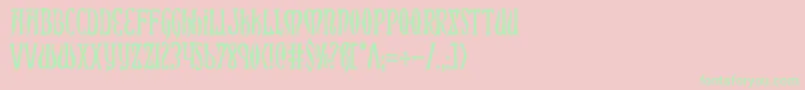 XiphosCondensed-Schriftart – Grüne Schriften auf rosa Hintergrund