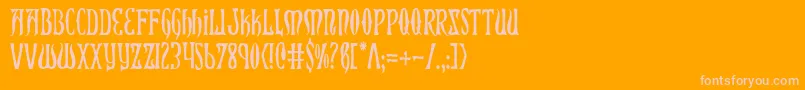 XiphosCondensed Font – Pink Fonts on Orange Background