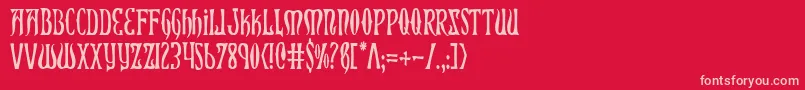 XiphosCondensed Font – Pink Fonts on Red Background