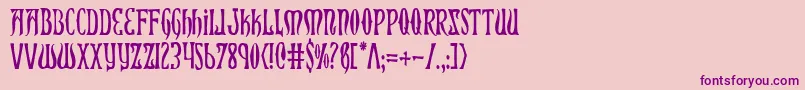 XiphosCondensed Font – Purple Fonts on Pink Background