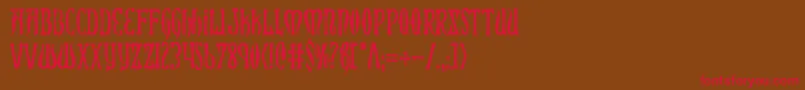 XiphosCondensed Font – Red Fonts on Brown Background