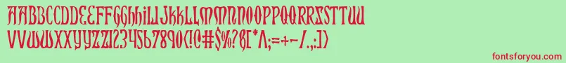 XiphosCondensed Font – Red Fonts on Green Background