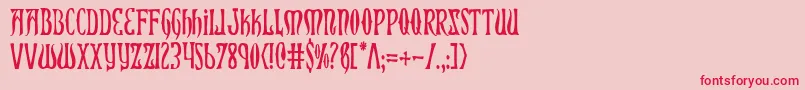 XiphosCondensed Font – Red Fonts on Pink Background