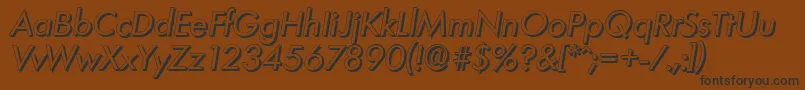 LimerickshadowItalic-fontti – mustat fontit ruskealla taustalla