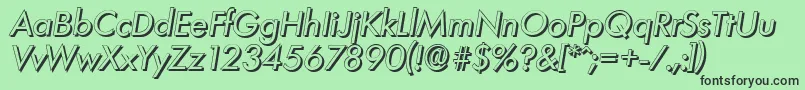 LimerickshadowItalic Font – Black Fonts on Green Background