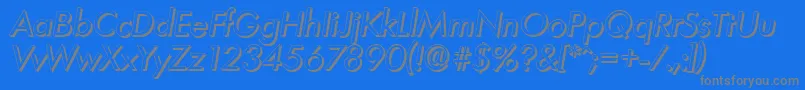 フォントLimerickshadowItalic – 青い背景に灰色の文字