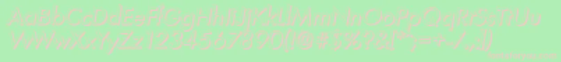 LimerickshadowItalic-fontti – vaaleanpunaiset fontit vihreällä taustalla