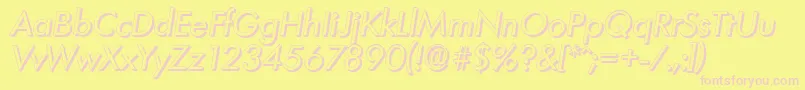 フォントLimerickshadowItalic – ピンクのフォント、黄色の背景