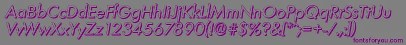 LimerickshadowItalic-fontti – violetit fontit harmaalla taustalla