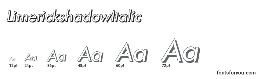 Размеры шрифта LimerickshadowItalic