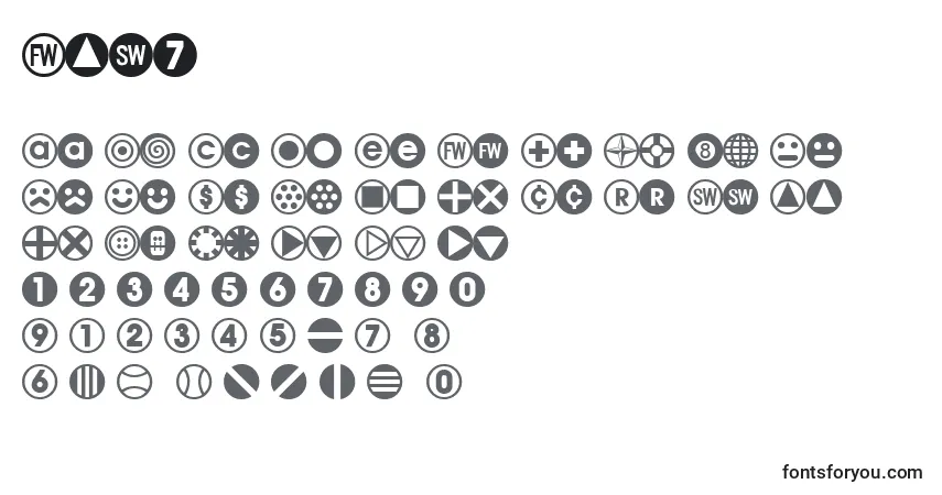 Czcionka Fts7 – alfabet, cyfry, specjalne znaki