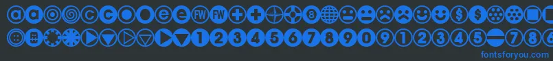 Czcionka Fts7 – niebieskie czcionki na czarnym tle