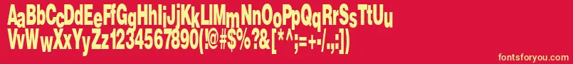 FireRegular Font – Yellow Fonts on Red Background