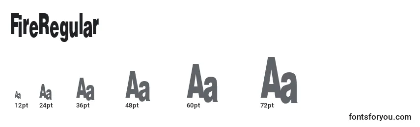 FireRegular Font Sizes