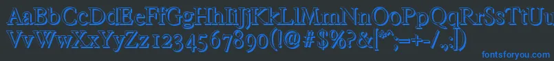 FranciscoshadowLightRegular Font – Blue Fonts on Black Background