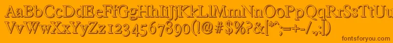 FranciscoshadowLightRegular-Schriftart – Braune Schriften auf orangefarbenem Hintergrund