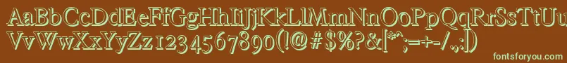 FranciscoshadowLightRegular Font – Green Fonts on Brown Background