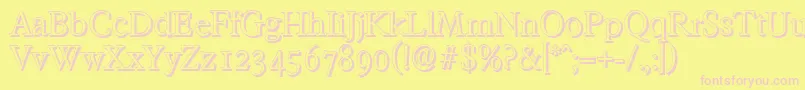 FranciscoshadowLightRegular Font – Pink Fonts on Yellow Background