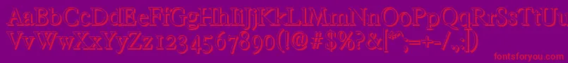 FranciscoshadowLightRegular Font – Red Fonts on Purple Background