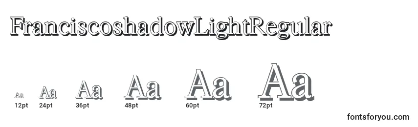 FranciscoshadowLightRegular Font Sizes