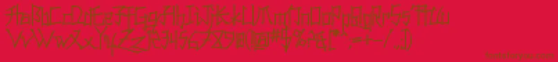Konfuciuz Font – Brown Fonts on Red Background