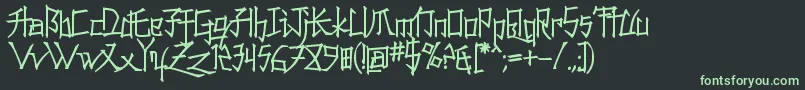 Konfuciuz Font – Green Fonts on Black Background