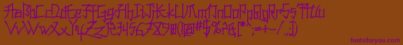 Konfuciuz Font – Purple Fonts on Brown Background