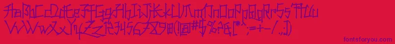 Konfuciuz-Schriftart – Violette Schriften auf rotem Hintergrund