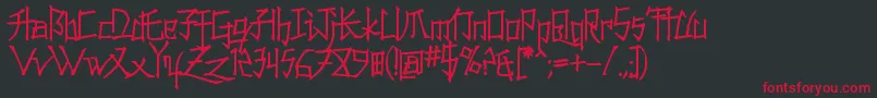 Konfuciuz Font – Red Fonts on Black Background