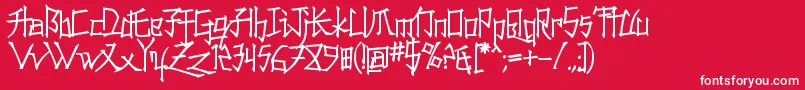 Konfuciuz Font – White Fonts on Red Background