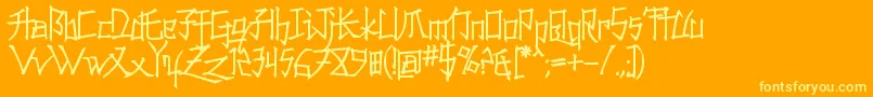 Konfuciuz Font – Yellow Fonts on Orange Background